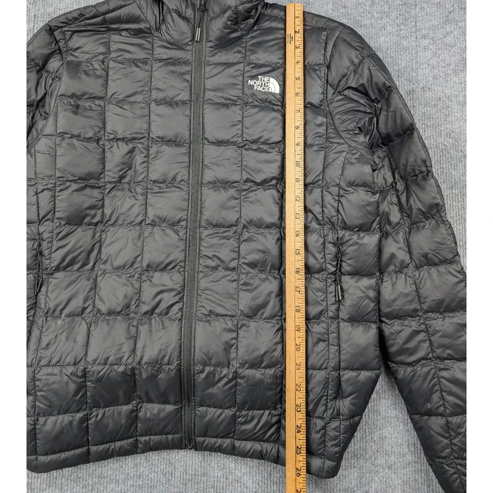 The North Face Thermoball Puffer Jacket Mens Medium Black Hooded Eco Black Hike